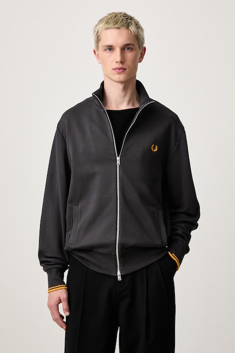 Fred Perry Bluza rozpinana męska bawełniana szara J3340