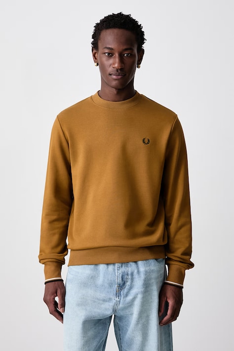 Fred Perry Bluza męska bawełniana brązowa M7535