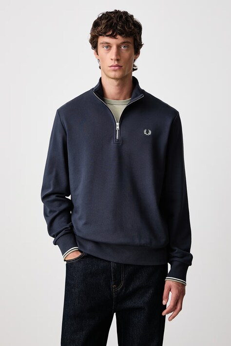 Fred Perry Bluza męska bawełniana granatowa M3574