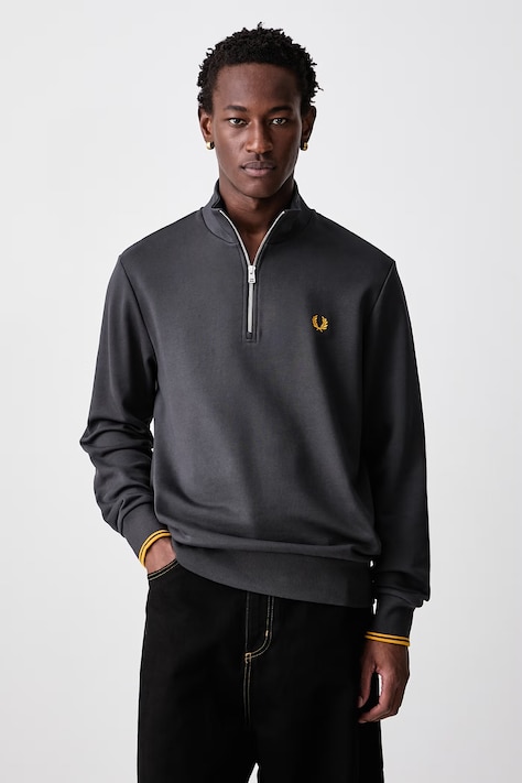 Fred Perry Bluza męska bawełniana szara M3574
