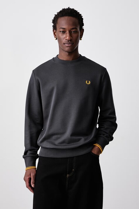 Fred Perry Bluza męska bawełniana szara M7535