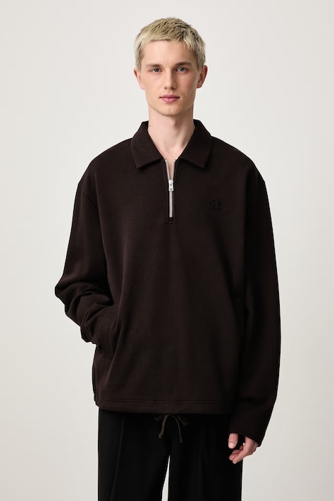 Fred Perry Bluza męska bawełniana brązowa M3688