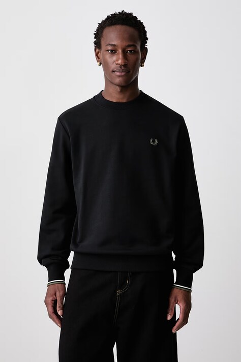 Fred Perry Bluza męska bawełniana czarna M7535
