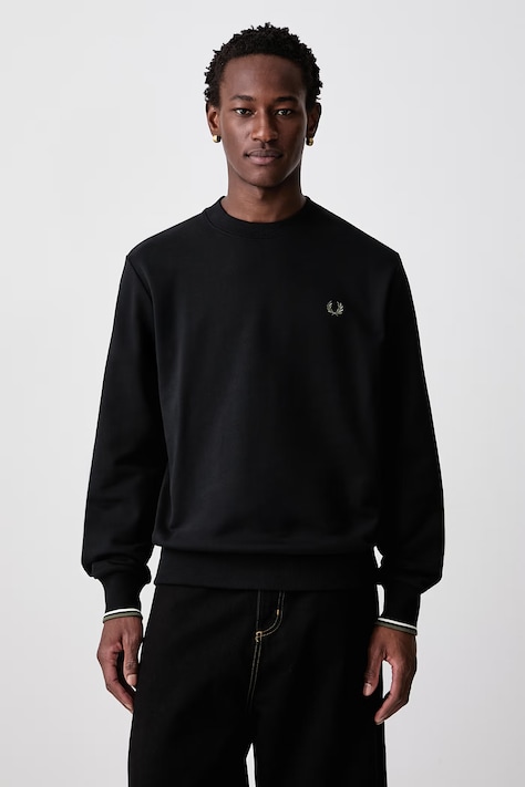 Fred Perry Bluza męska bawełniana czarna M7535