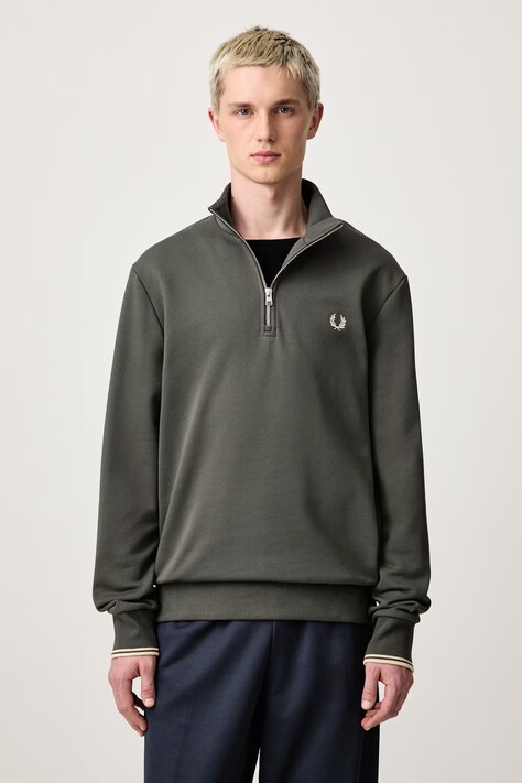 Fred Perry Bluza męska bawełniana zielona M3574