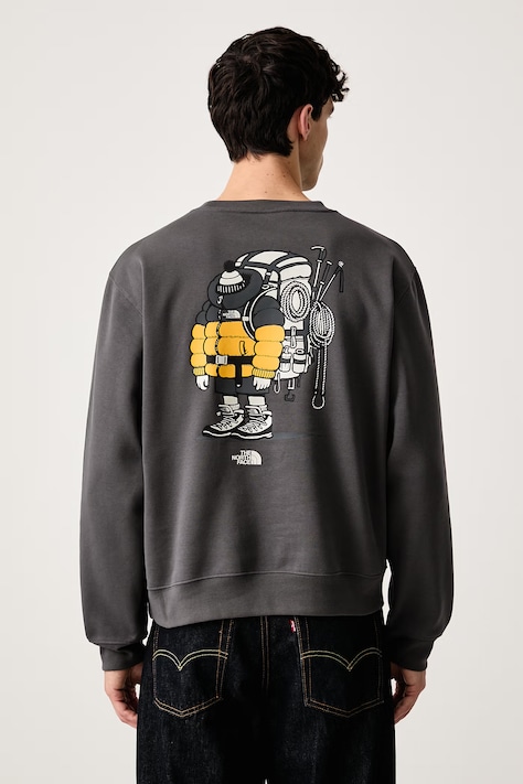 The North Face Dukserica za muškarce s pamukom Gear up Relaxed siva NF0A8JB5RHI1