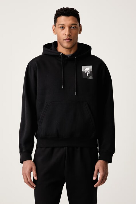 The North Face Bluza z kapturem męska z bawełną Collage Relaxed czarna NF0A8H54JK31