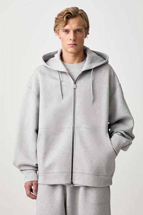 adidas Originals Spacer кофта на застёжке с капюшоном с хлопком для мужчин серая KR1412