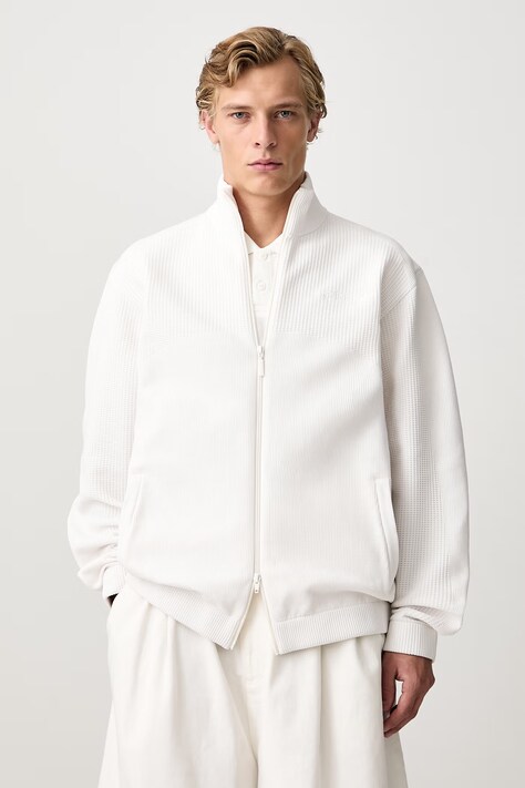 adidas Originals Cutline Knitted кофта на застібці чоловіча біла KQ9444