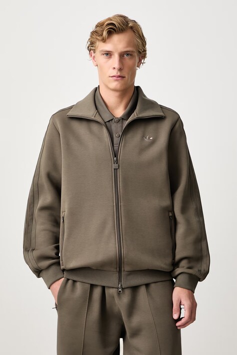 adidas Originals Beckenbauer Premium zip-up sweatshirt with cotton Men's brown KQ6971