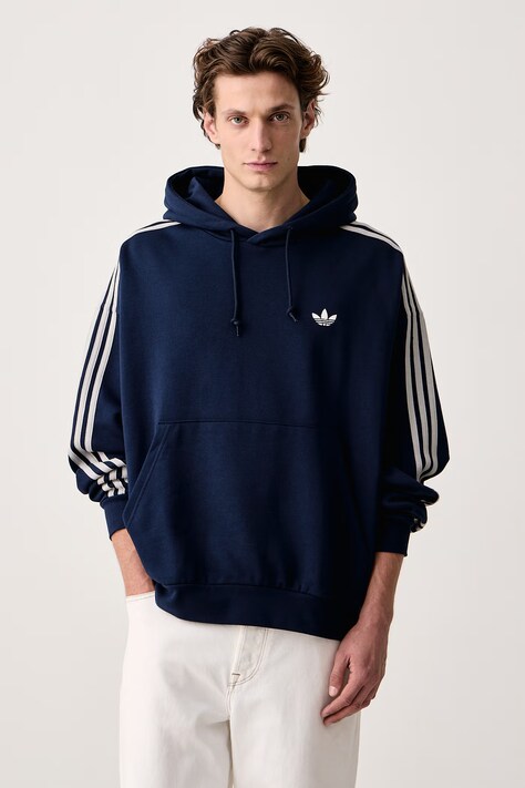 adidas Originals Bluza z kapturem męska z bawełną Adicolor Classics granatowa KS7505