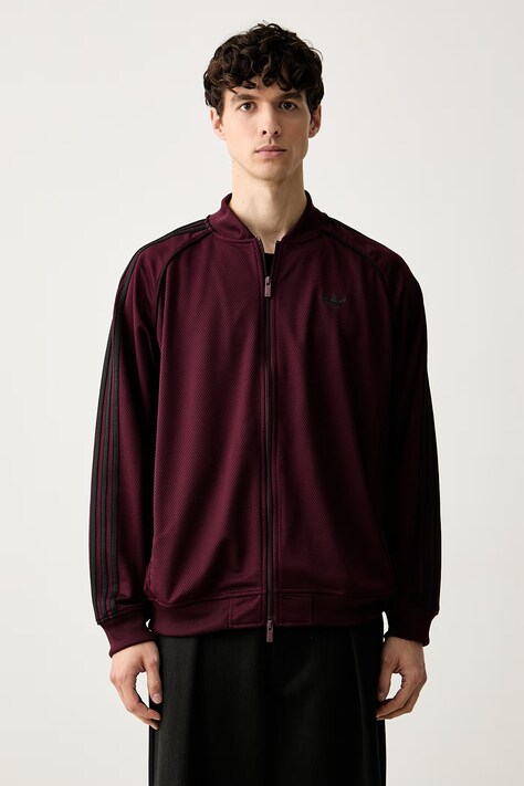adidas Originals bluza rozpinana męska SST Adicolor Classic Mesh bordowa KR1372