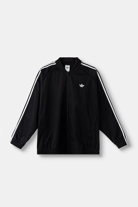 adidas Originals dukserica na zakopčavanje za muškarce SST Adicolor Classic Cotton Twill crna KR1371