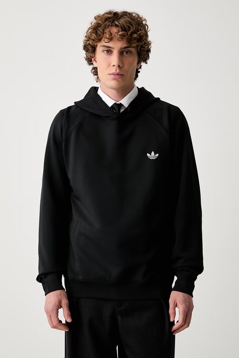 adidas Originals Mikina s kapucňou pánska Trefoil Essentials Spacer čierna KZ2004