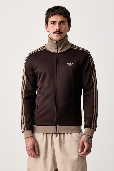 adidas Originals Rozepínací mikina pánská Beckenbauer hnědá KT5042