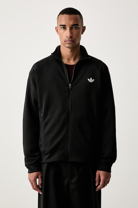 adidas Originals μπλούζα με κουμπιά ανδρική Trefoil Essentials Spacer μαύρη KT4634