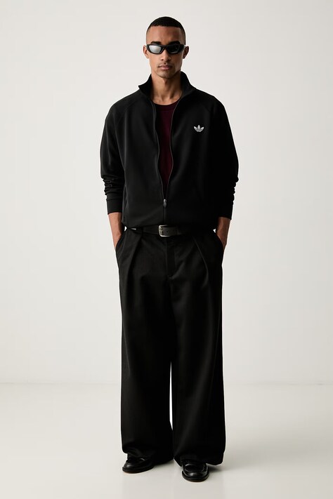 adidas Originals кофта на застёжке для мужчин Trefoil Essentials Spacer чёрная KT4634