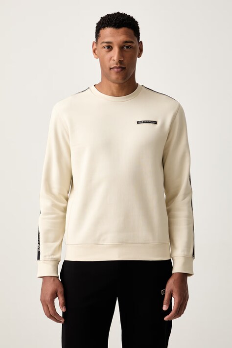 EA7 Emporio Armani bluza męska z bawełną beżowa AF10377.7M002195