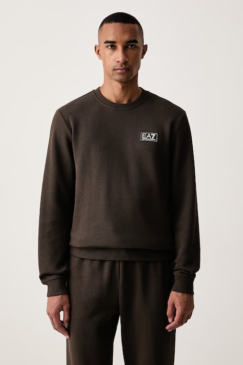 EA7 Emporio Armani Bluza męska bawełniana brązowa AF21822.7M002231