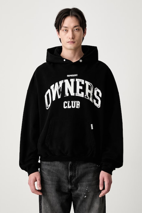 Represent bluza z kapturem bawełniana męska czarna OCM100044