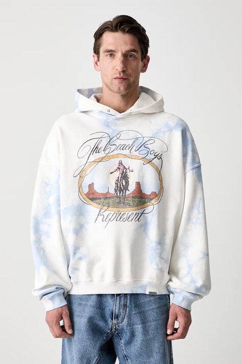 Bluza oversize bawełniana męska niebieska MLM101227