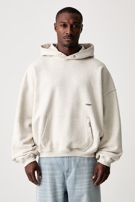 Represent bluza z kapturem bawełniana męska szara OCM100041