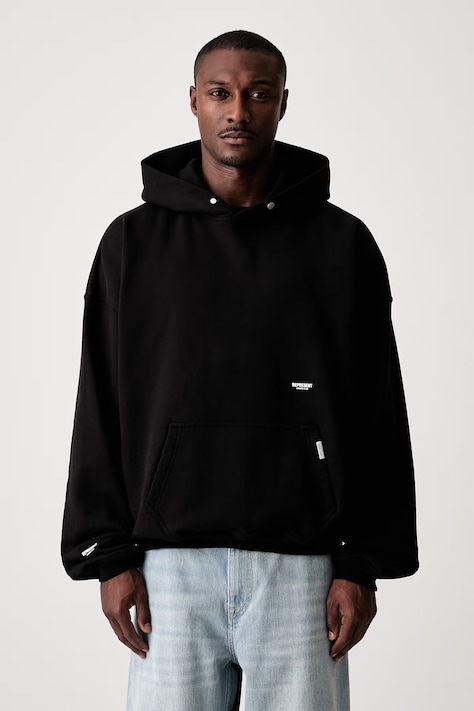 Represent bluza z kapturem bawełniana męska czarna OCM100041
