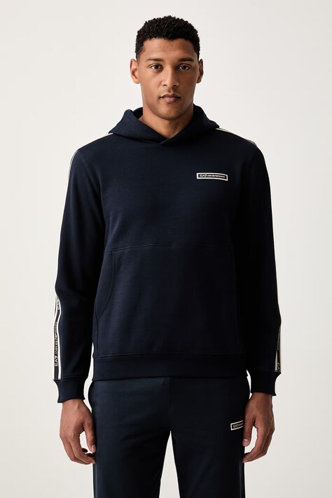 EA7 Emporio Armani bluza z kapturem męska z bawełną granatowa AF10377.7M002196