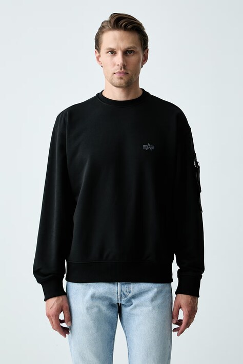 Alpha Industries bluza męska z bawełną DTM Mid czarna 268303