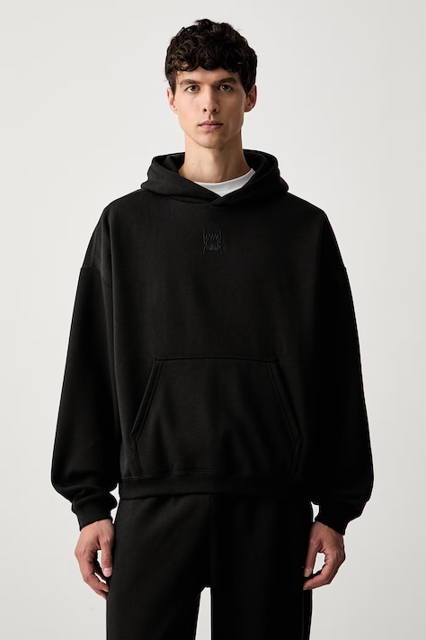Puma bluza z kapturem męska z bawełną FUNDAMENTALS czarna 694546