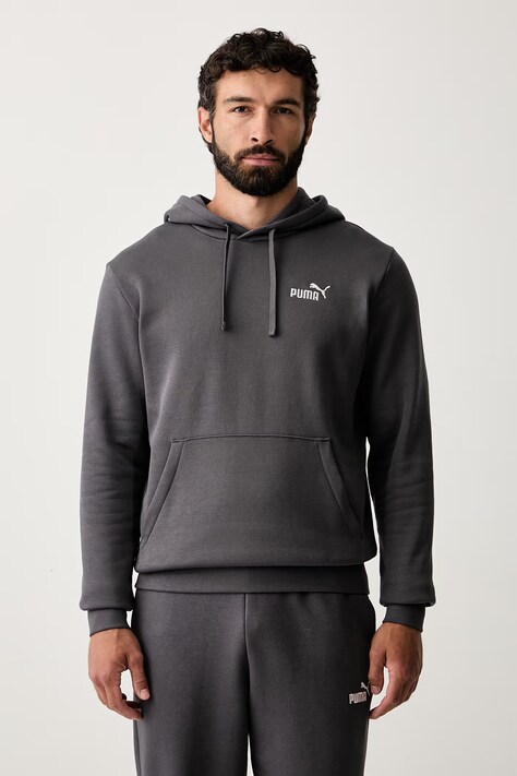Puma bluza z kapturem męska z bawełną Essentials szara 682575