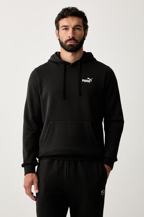 Puma bluza z kapturem męska z bawełną Essentials czarna 682574