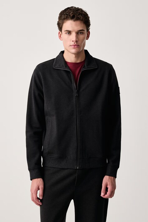 Joop! Bluza rozpinana męska z bawełną czarna 30105496