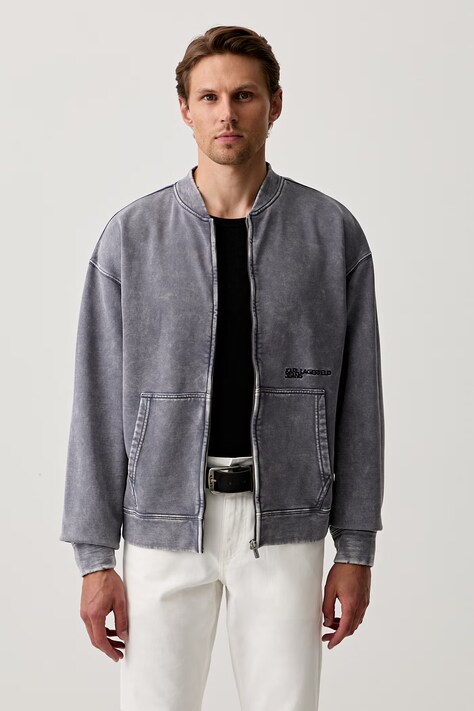 Karl Lagerfeld Jeans bluza rozpinana męska bawełniana niebieska B3M20010