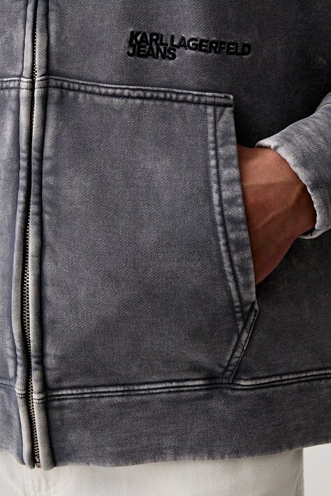 Karl Lagerfeld Jeans кофта, яка розстібається чоловіча бавовняна — AW26-BLMZT0, блакитний — фото 5