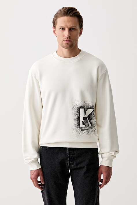 Karl Lagerfeld Jeans bluza męska z bawełną beżowa B3M20001