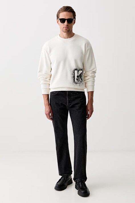 Karl Lagerfeld Jeans кофта чоловіча з бавовною — AW26-BLMZT3, бежевий — фото 2