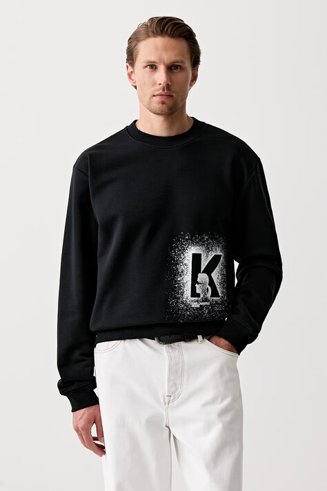 Karl Lagerfeld Jeans bluza męska z bawełną czarna B3M20001