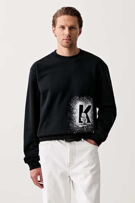 Karl Lagerfeld Jeans bluza męska z bawełną czarna B3M20001