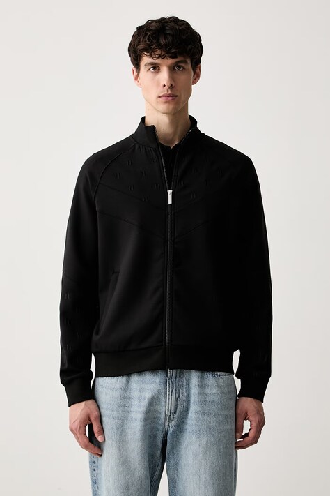 Karl Lagerfeld mikina na zips čierna 563902.705014