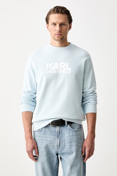 Karl Lagerfeld bluza męska bawełniana niebieska 563917.705780