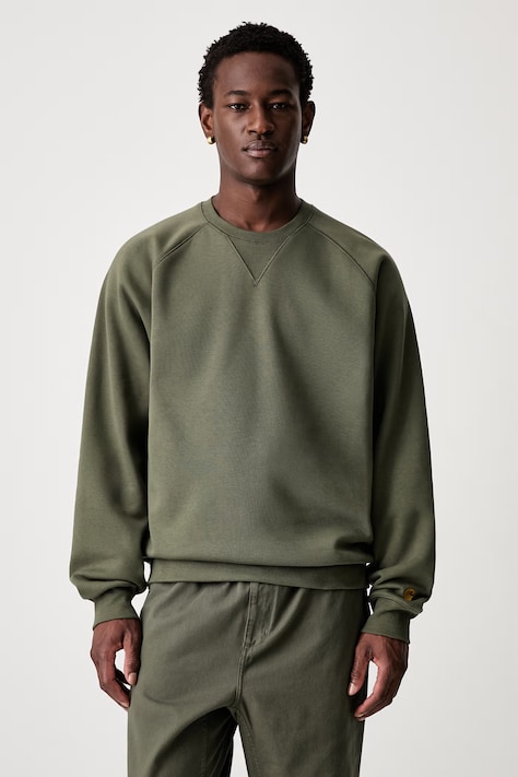 Carhartt WIP Chase Sweat кофта з бавовною чоловіча зелена I033660