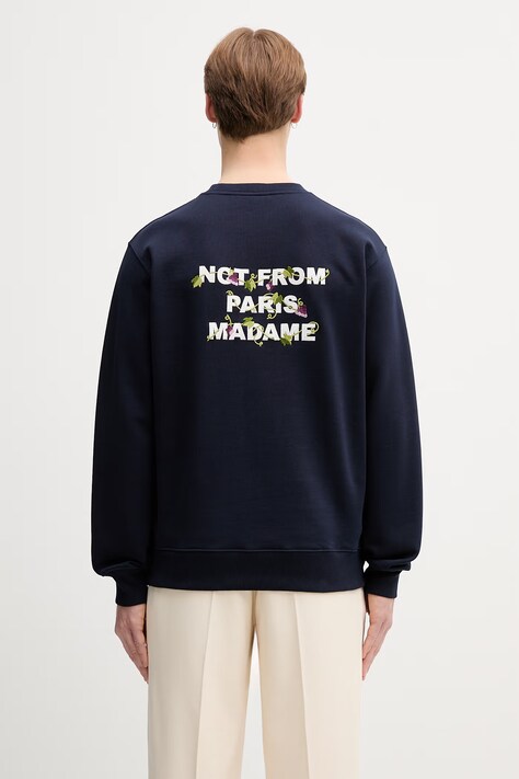Drôle de Monsieur μπλούζα ανδρική βαμβακερή Vine Embroidered Slogan σκούρα μπλε L-SW209-CO127