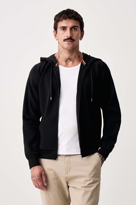 Paul Smith Bluza z kapturem męska z bawełną czarna M1A-500-TU804