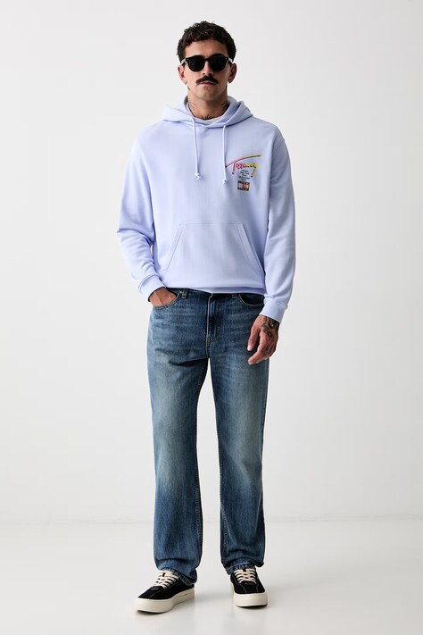 Tommy Jeans bluza z kapturem męska bawełniana niebieska DM0DM23129