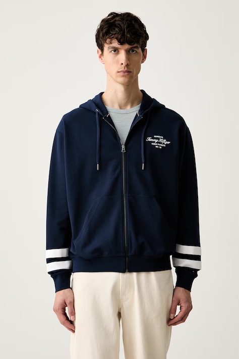 Tommy Hilfiger bluza rozpinana z kapturem męska granatowa MW0MW43184