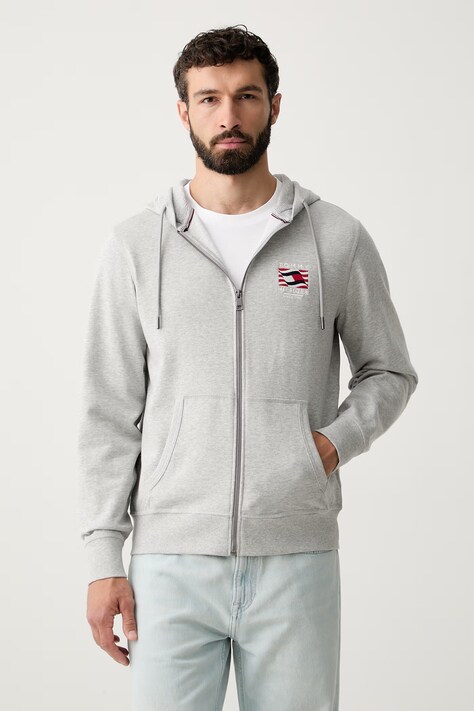 Tommy Hilfiger hanorac cu glugă pentru bărbați, din bumbac gri MW0MW43382