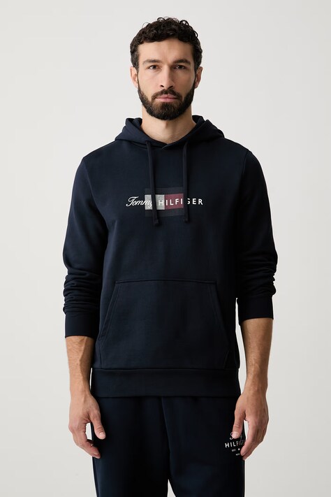 Tommy Hilfiger hanorac cu glugă pentru bărbați, din bumbac bleumarin MW0MW43220