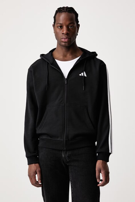 adidas Bluza rozpinana z kapturem męska bawełniana Essentials czarna KY6568