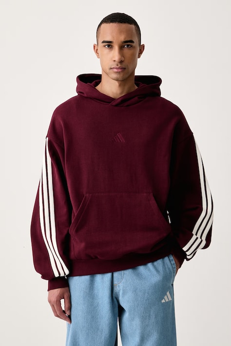 adidas Dukserica sa kapuljačom za muškarce od pamuka bordo KW2405